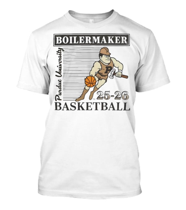 Purdue University Boilermaker 25-26 Basketball Vintage Russell Athletic T-Shirt