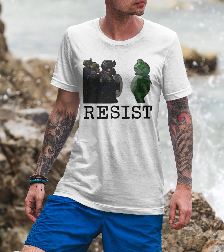Portland Protest Resist Frog Anti ICE Anti Fascism T-Shirt