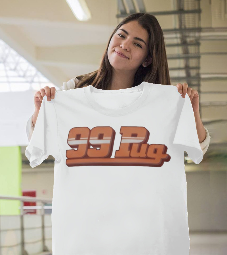 99 Pug Retro Sports Style Bold Font T-Shirt