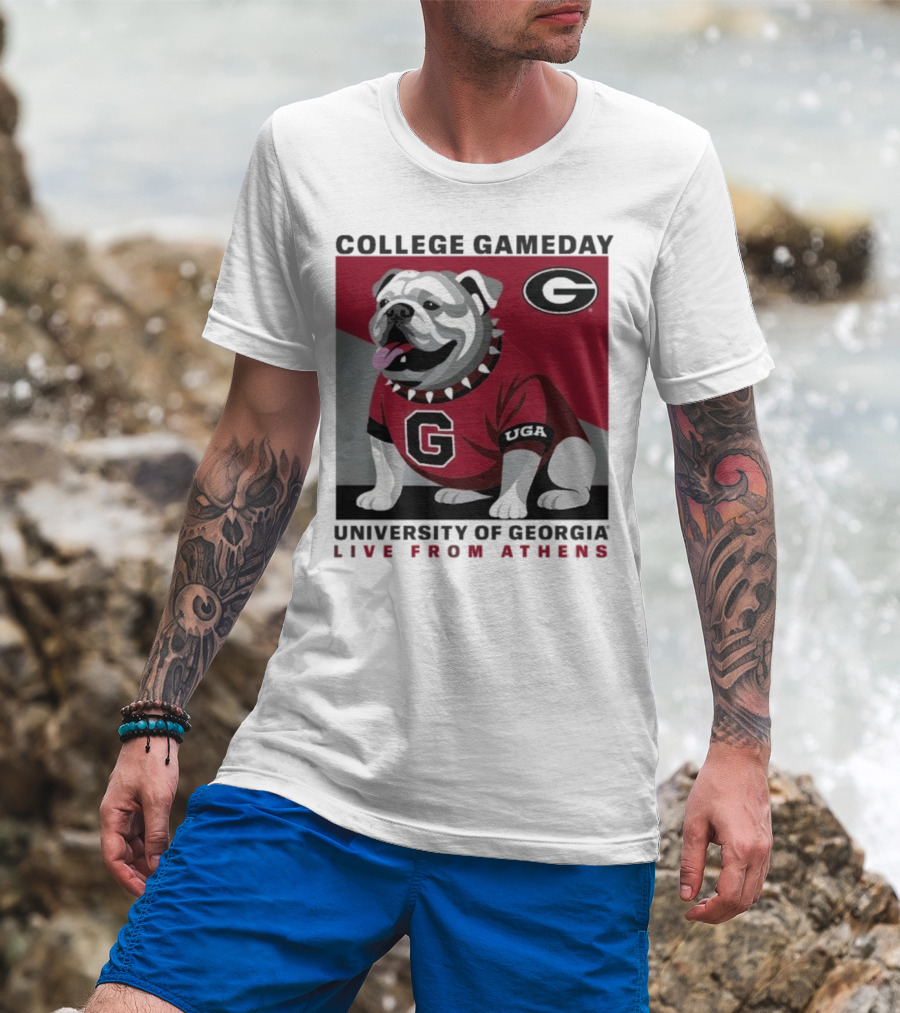 Georgia Bulldogs College Gameday University Of Georgia Live From Athens UGA 2025 T-Shirt