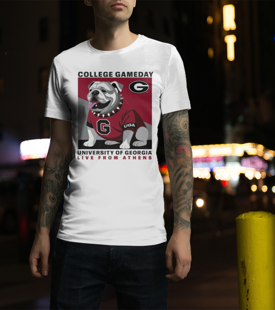 Georgia Bulldogs College Gameday University Of Georgia Live From Athens UGA 2025 T-Shirt