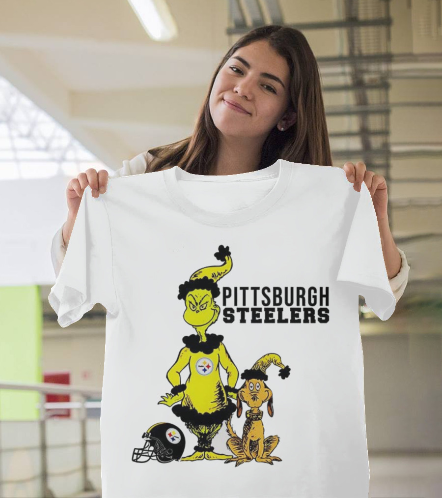 Grinch Max Pittsburgh Steelers Football Christmas Collaboration T-Shirt