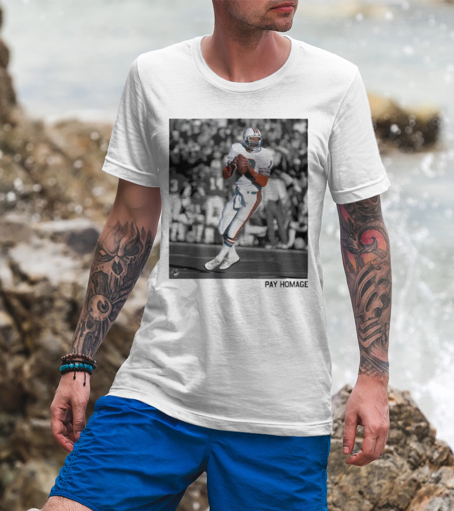 Miami Dolphins Dan Marino Ash Retro Football Legend T-Shirt
