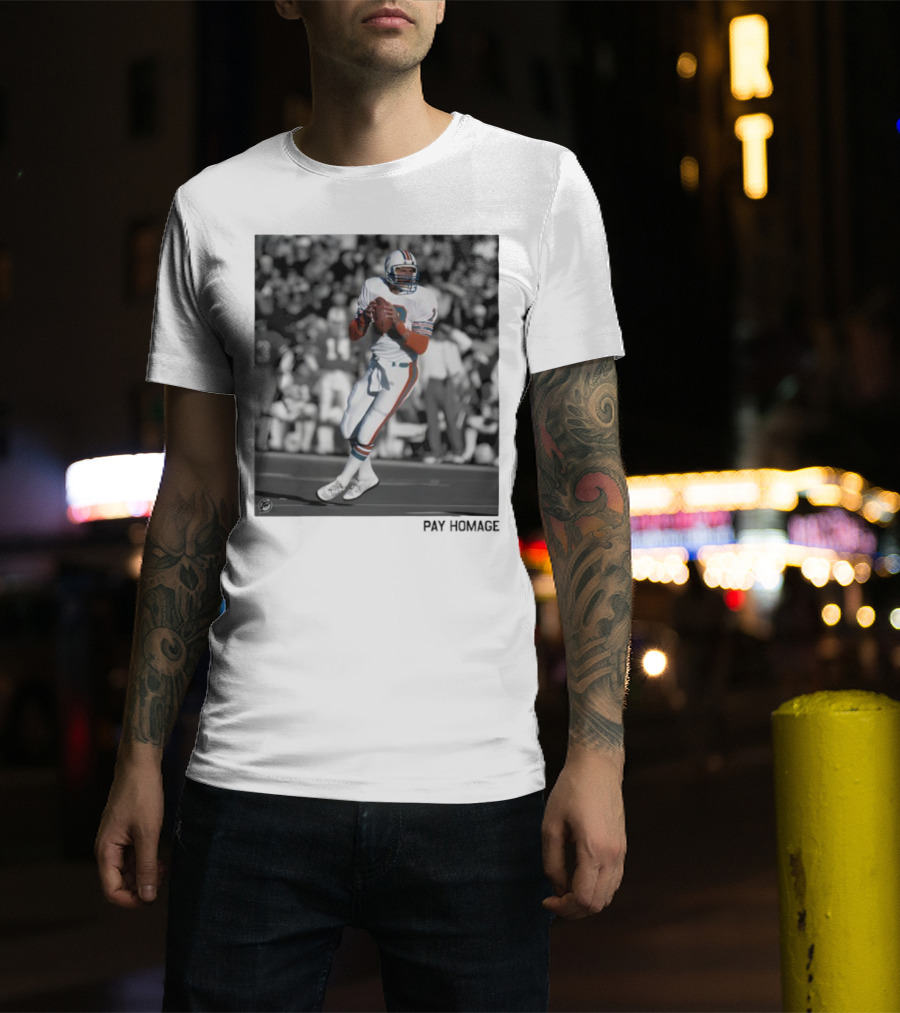 Miami Dolphins Dan Marino Ash Retro Football Legend T-Shirt