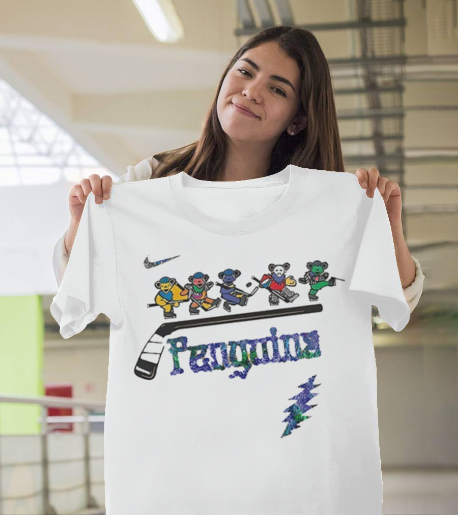 Nike Pittsburgh Penguins Grateful Dead Night 2025 NHL Hockey Bears T-Shirt