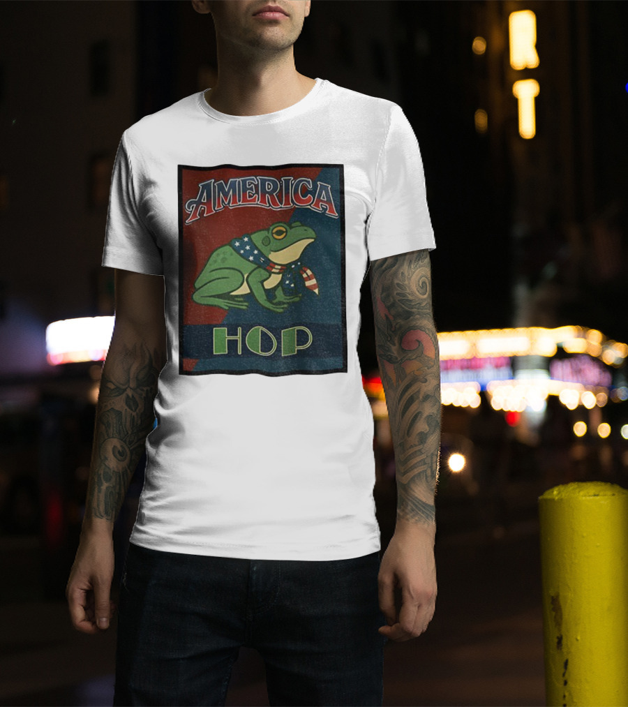 America Frog HOP Patriotic Protest Portland T-Shirt