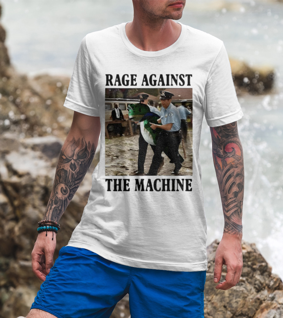 Rage Against The Machine Frog Police Scene Portland T-Shirt