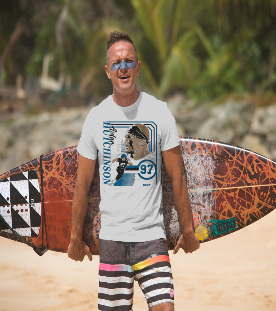 Aidan Hutchinson Signature Collage 97 Athlete Portrait T-Shirt