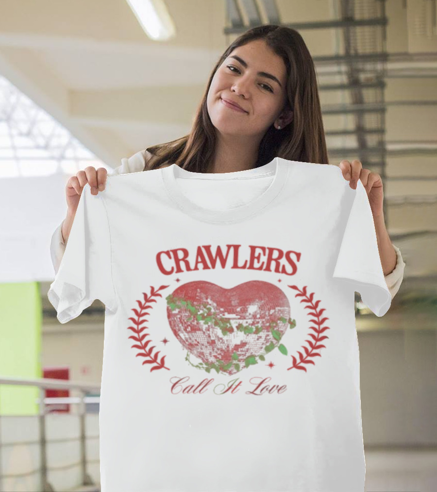Crawlers Call It Love Heart Valentines Disco 2025 T-Shirt