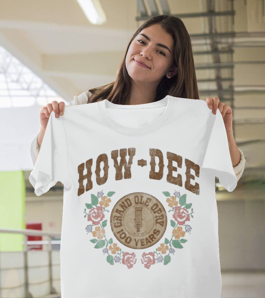 Grand Ole Opry How-Dee 100 Years Floral Wreath T-Shirt