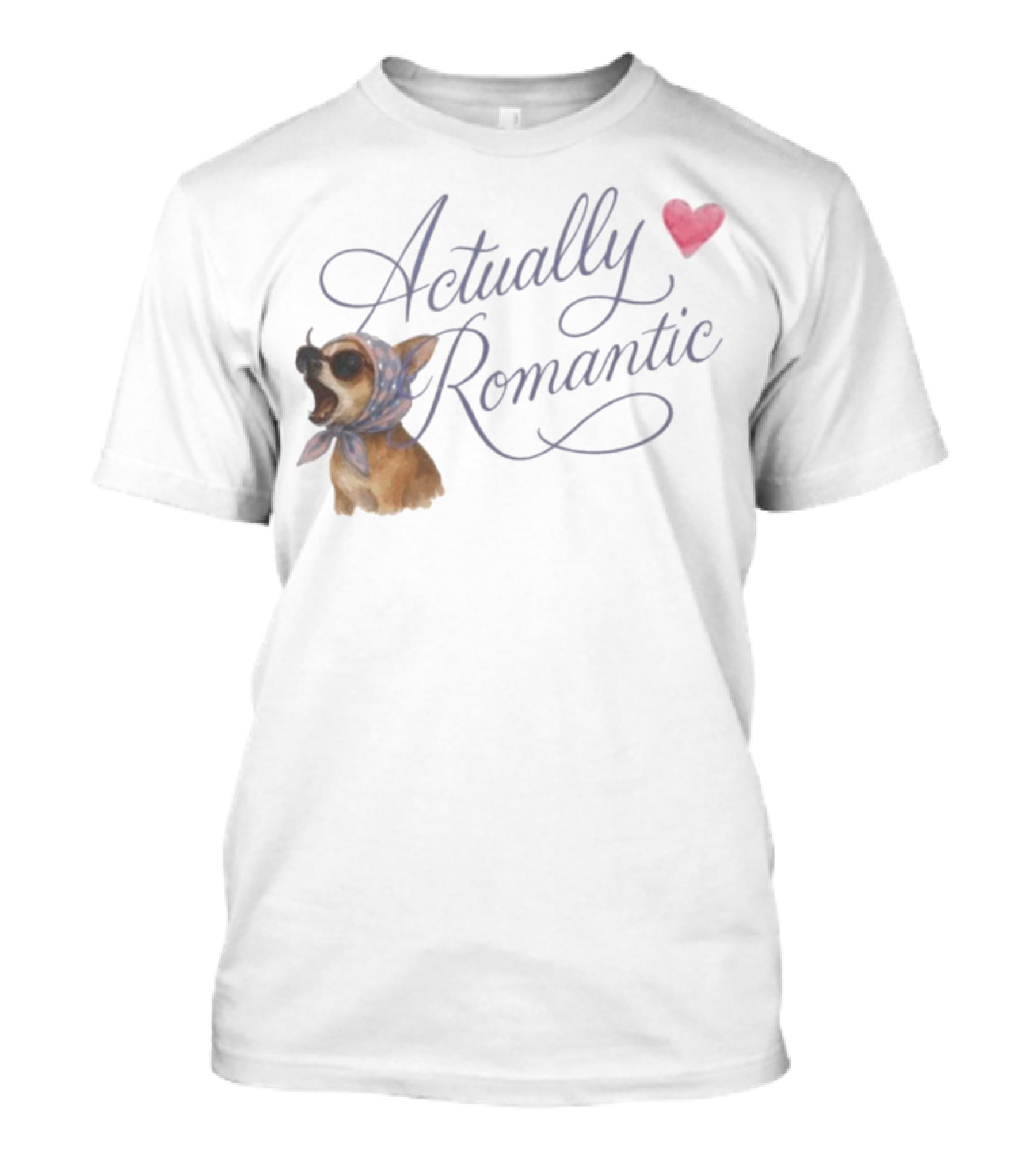 Actually Romantic Dog Sunglasses Heart Scarf T-Shirt