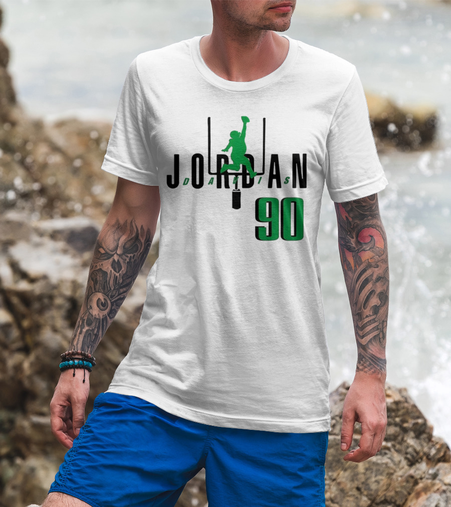 Jordan Davis Philadelphia Eagles Number 90 Air Player Silhouette T-Shirt