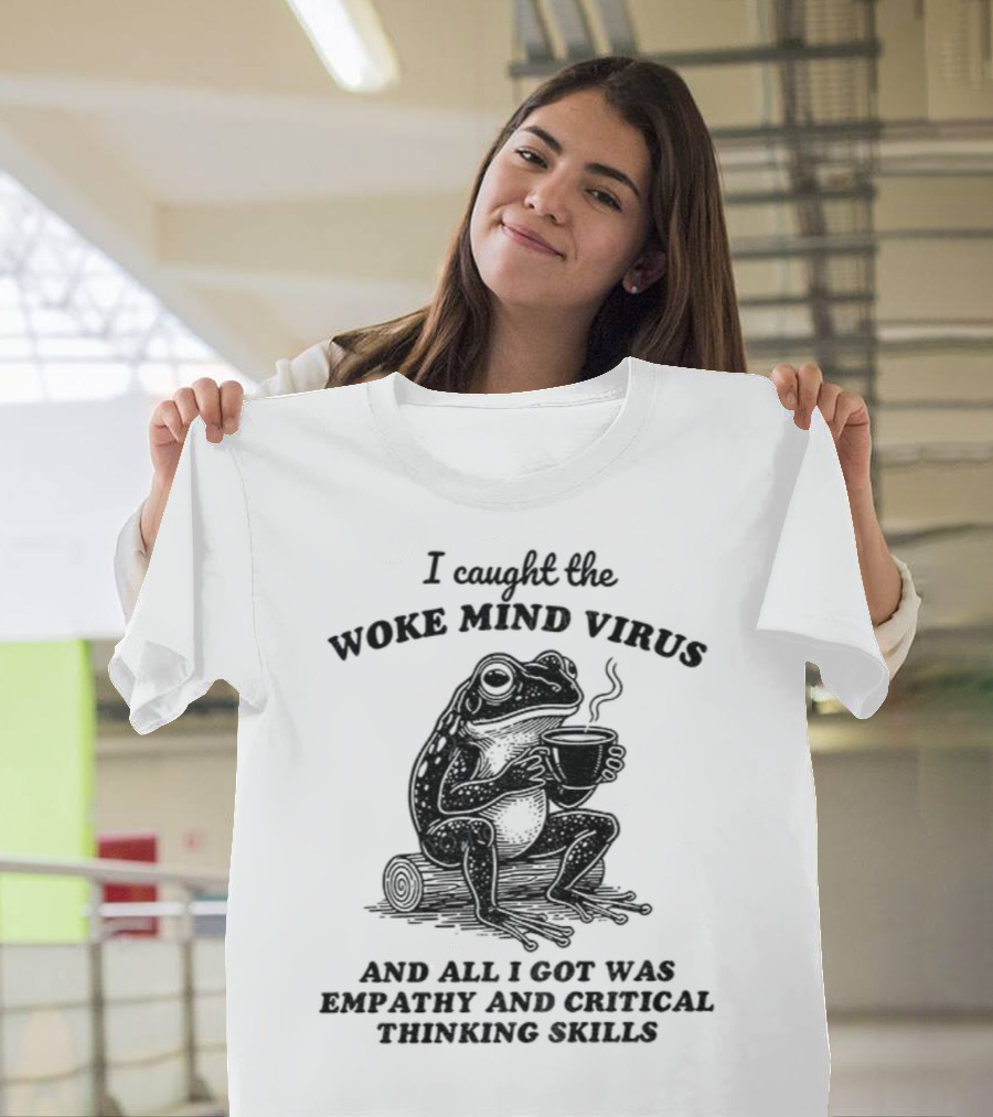 Awakened Thinking Virus Frog Woke Mind Virus Empathy Crystal Seven Chakras T-Shirt