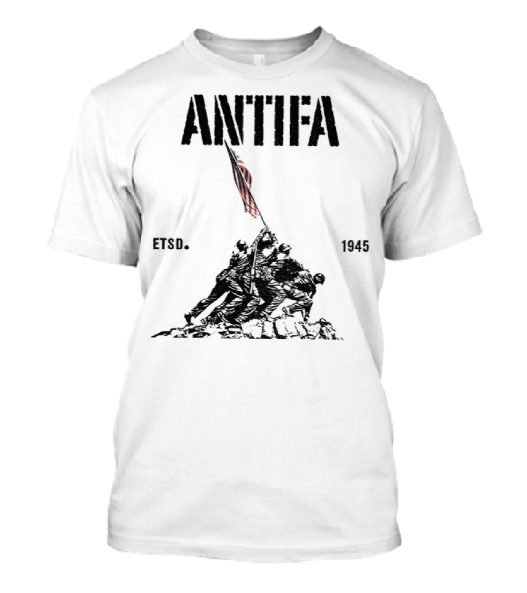 Antifa Estd 1945 Pro Democracy Liberal Protest Red Flag Symbolism T-Shirt