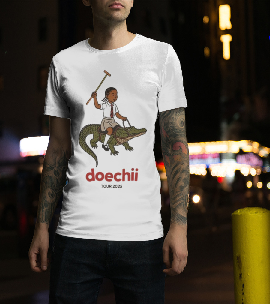 Doechii Tour 2025 Cartoon Riding Gator Adventure T-Shirt
