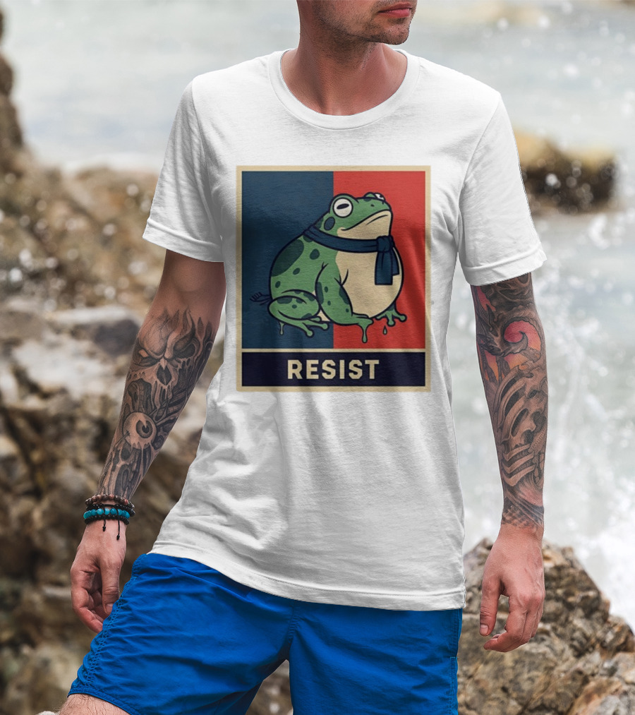 Portland Frog Protest Resist Activist Retro Style T-Shirt