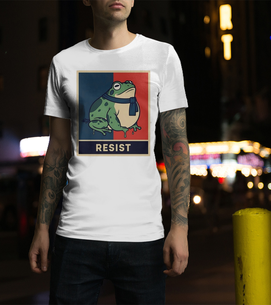 Portland Frog Protest Resist Activist Retro Style T-Shirt