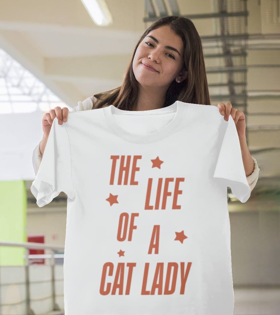 The Life Of A Cat Lady Stars T-Shirt