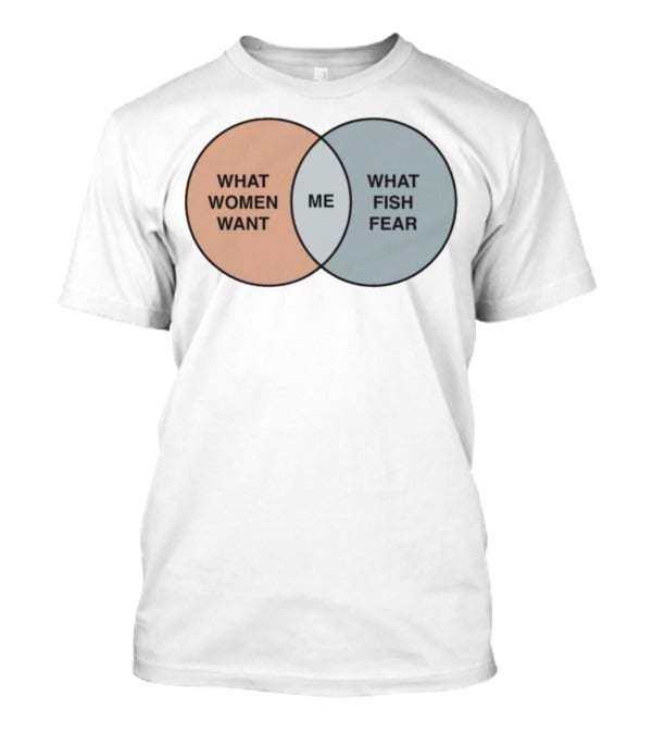 What Women Want Me What Fish Fear Venn Diagram Humor T-Shirt