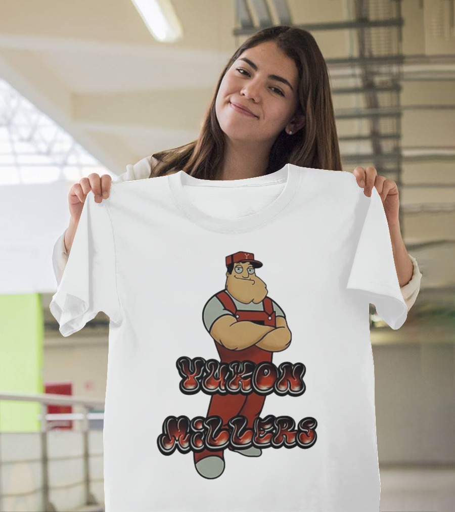 Yukon Millers Overalls Red Cartoon Character T-Shirt