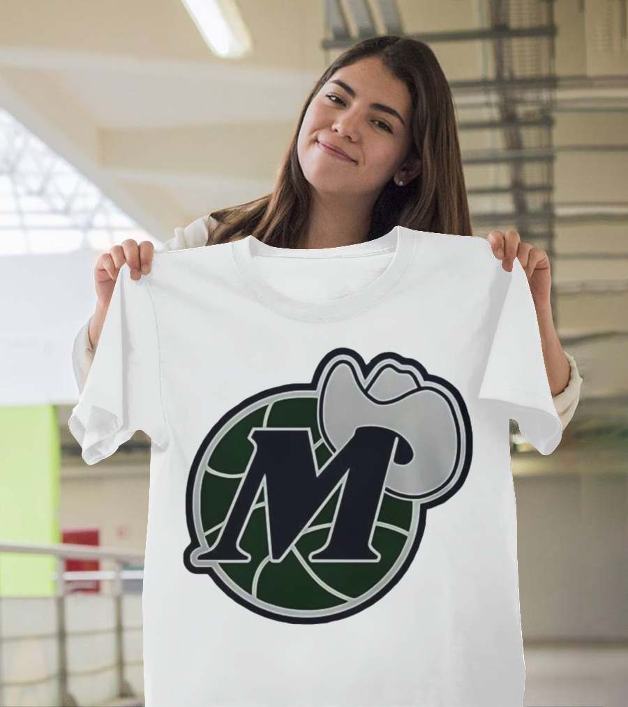 Dallas Mavericks M With Cowboy Hat And Basketball Icon T-Shirt