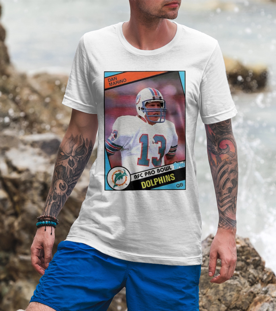 Dan Marino Miami Dolphins AFC Pro Bowl Quarterback Topps Trading Card T-Shirt