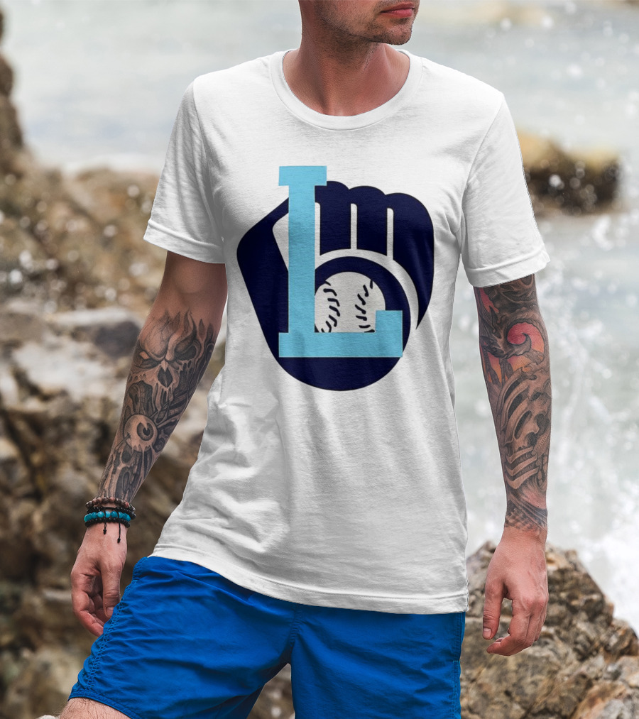 Milwaukee Brewers Baseball Glove L Monogram T-Shirt