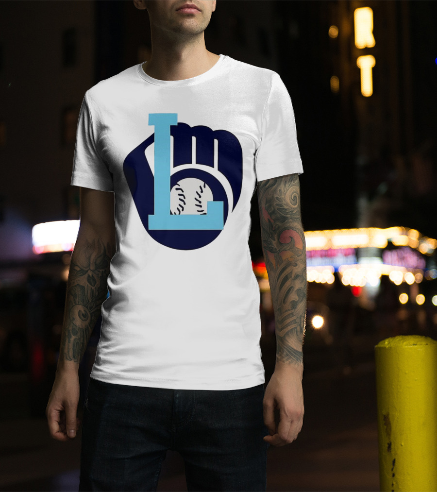 Milwaukee Brewers Baseball Glove L Monogram T-Shirt