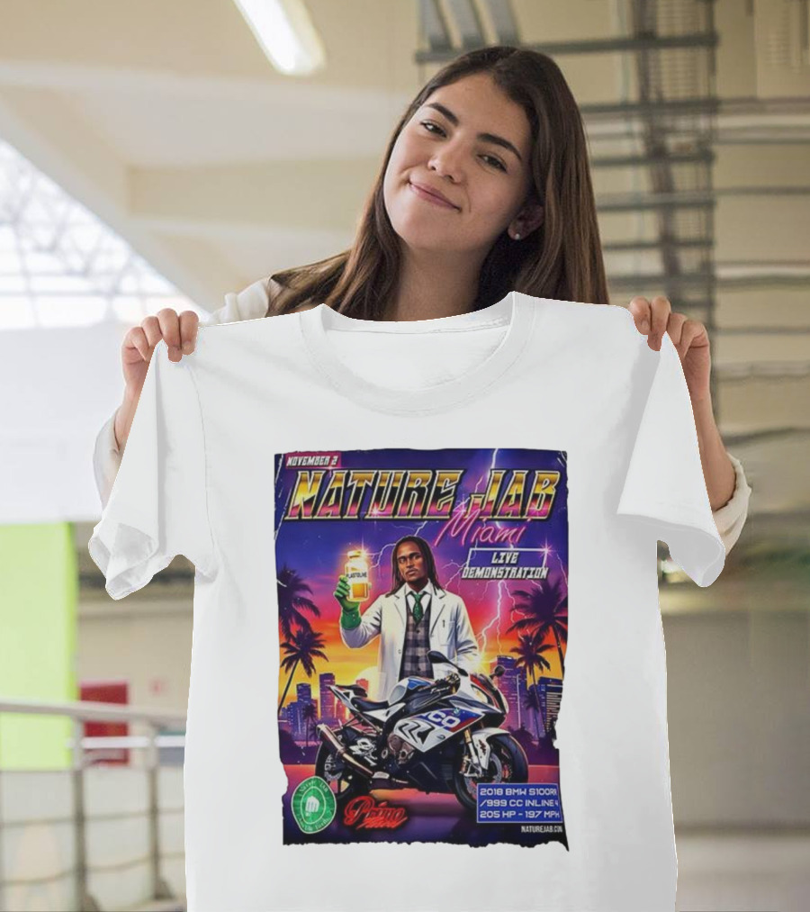 November 2 Naturejab Miami Live Demonstration Moto Performance 2018 BMW S1000R 999 CC Inline 4 205 HP 197 MPH T-Shirt