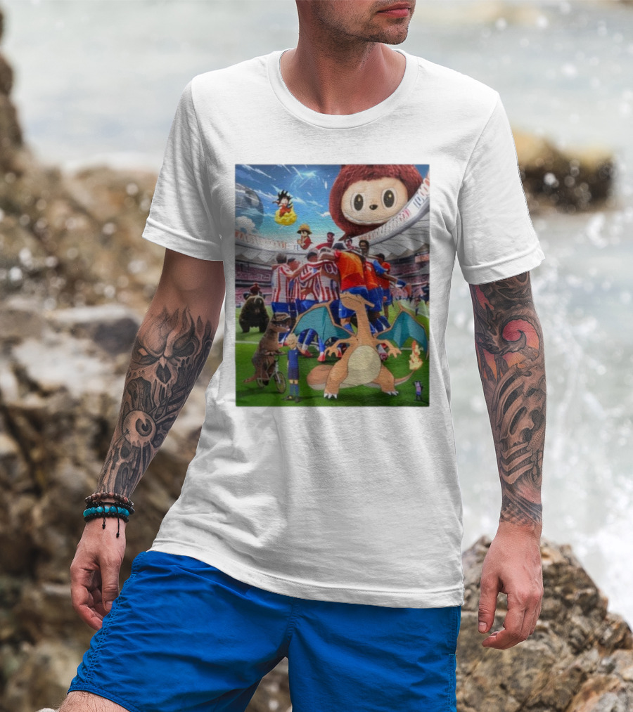 Atletico Madrid Celebration Meme 90M Dragon Dinosaur Characters T-Shirt