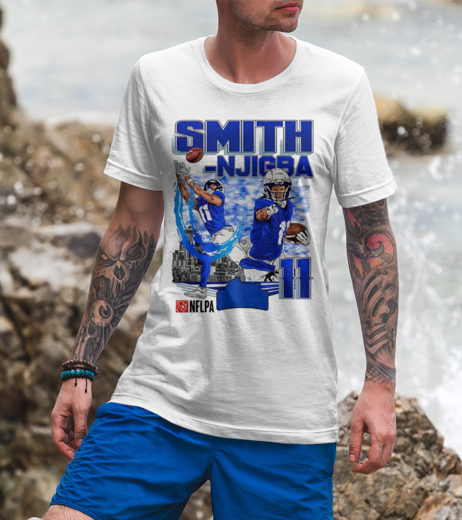 Seattle Seahawks Jaxon Smith-Njigba Skyline NFLPA 11 T-Shirt