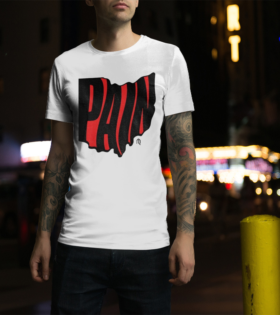 Ohio State Buckeyes Football Pain Map Design T-Shirt