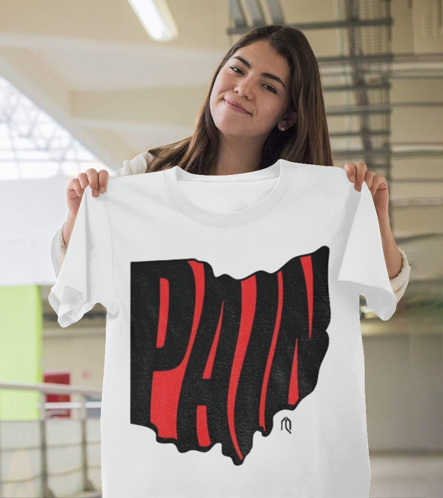 Ohio State Buckeyes Football Pain Map Design T-Shirt