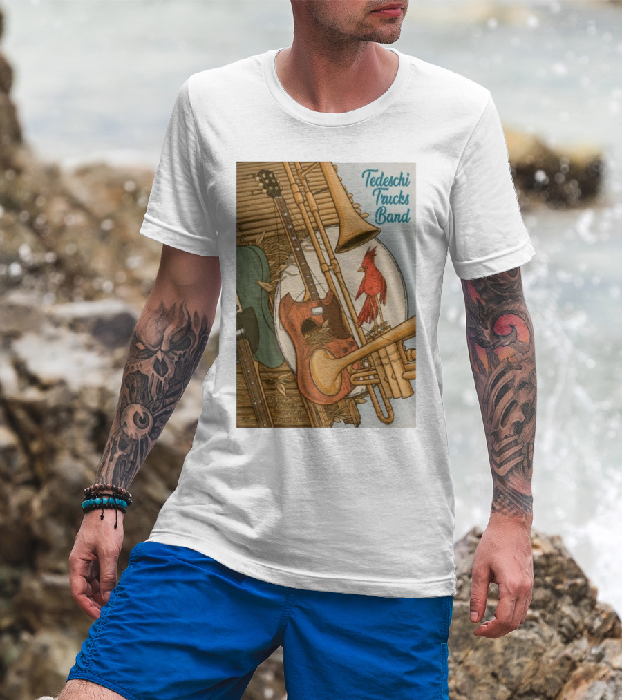 Tedeschi Trucks Band Red Hat Amphitheater October 17 2025 Cardinal Guitar Trombone T-Shirt