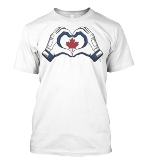 Toronto Blue Jays Canada Heart Symbol With Maple Leaf And Gloves T-Shirt