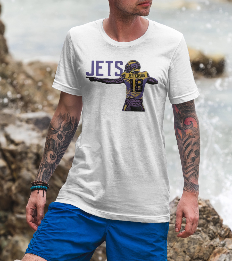 Justin Jefferson Jets 18 Minnesota Vikings Football T-Shirt