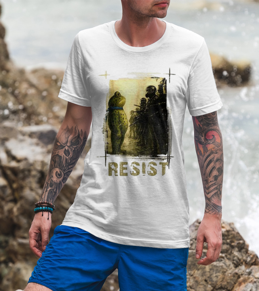 Resist Portland Frog Protest Vintage Activist Police Confrontation T-Shirt
