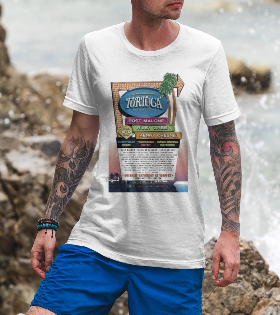 Rock The Ocean’s Tortuga Music Festival April 10 12 2026 Ft Lauderdale Beach Post Malone Riley Green Kenny Chesney T-Shirt
