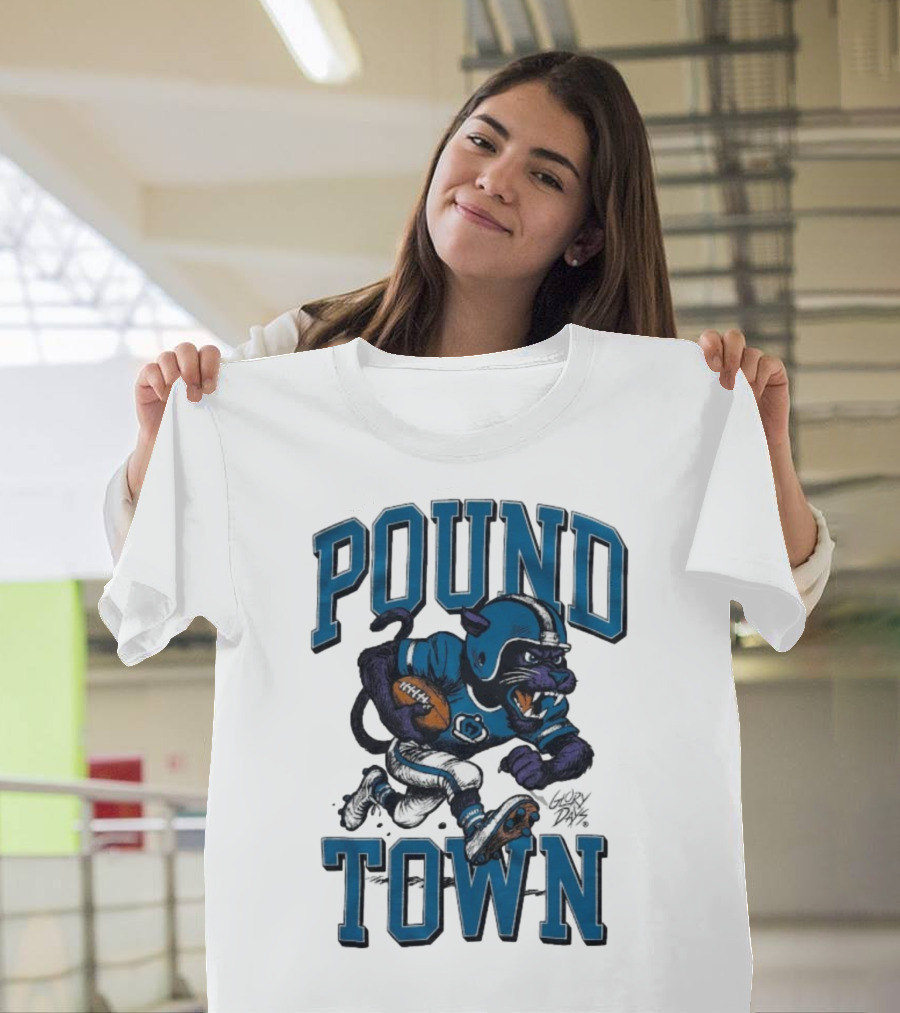 Carolina Panthers Pound Town Running Mascot Glory Days T-Shirt