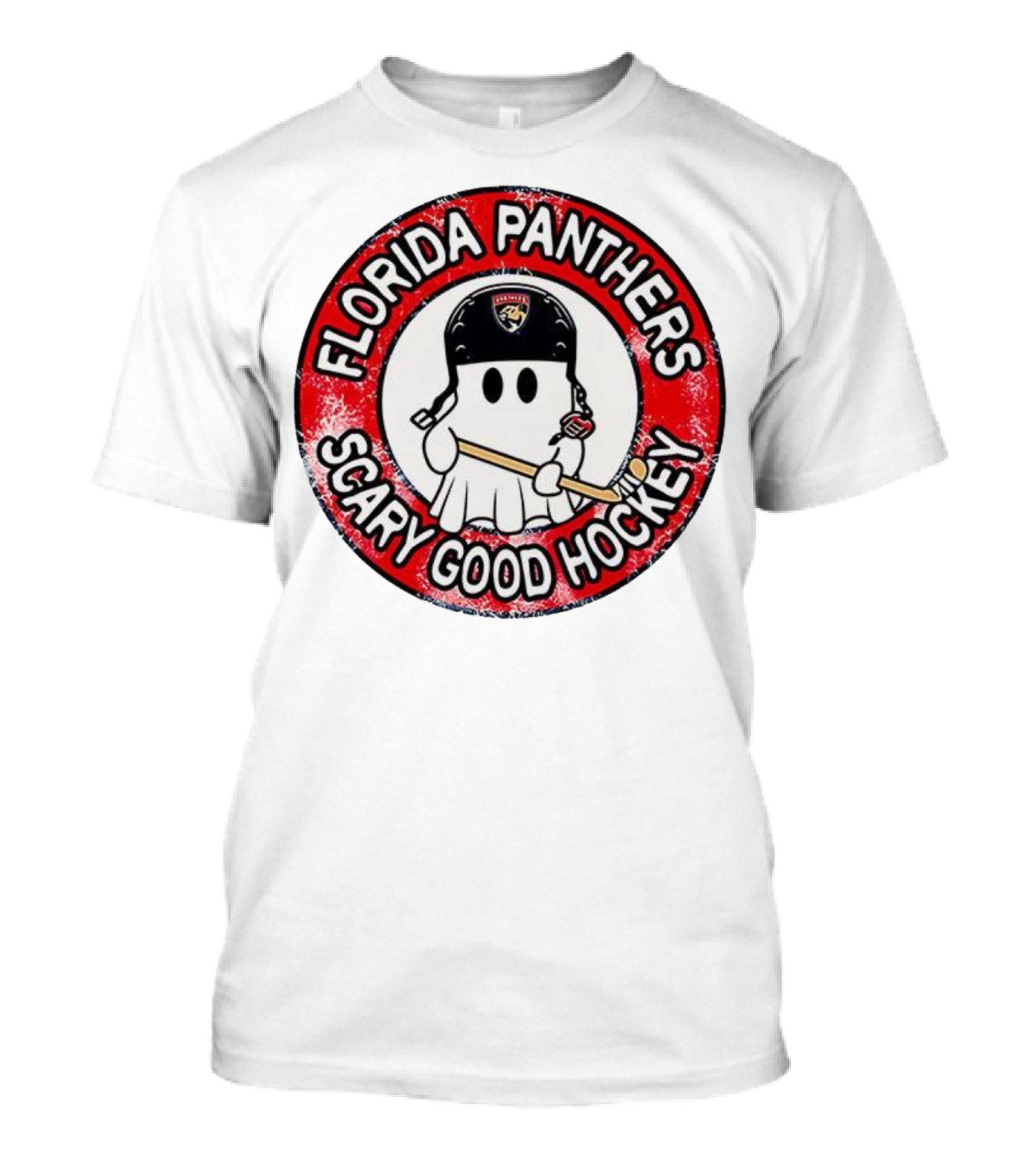 Florida Panthers Scary Good Hockey Ghost With Stick And Helmet T-Shirt