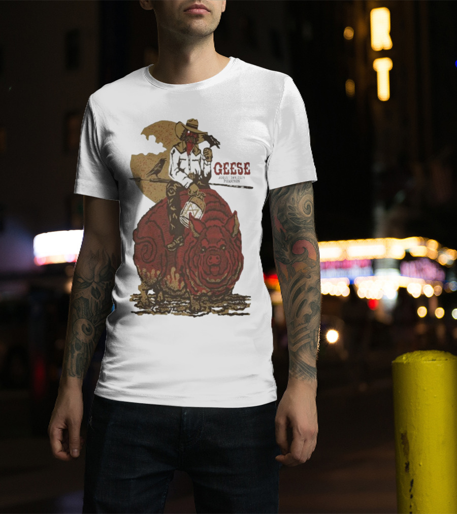 Geese World Live Show 2025-2026 Tour Cowboy Western Pig-Rider Vintage Style T-Shirt