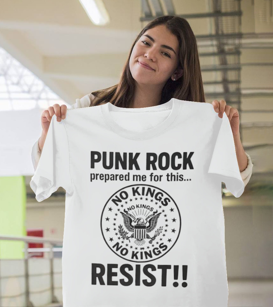 Punk Rock Prepared Me For This No Kings Resist American Eagle Emblem T-Shirt