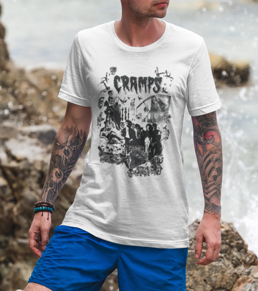 Cramps Punk Rock Psychobilly Tour 1982 Bad Music For Bad People T-Shirt