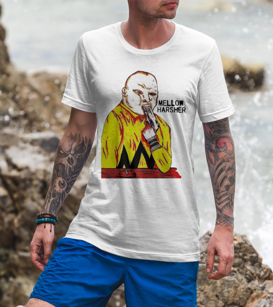 Shattered Dreams Mellow Harsher Yellow Red Illustration T-Shirt