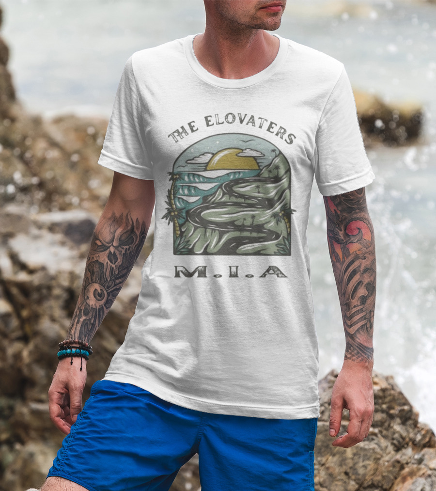 The Elovaters MIA Beach Road Sunset Illustration T-Shirt