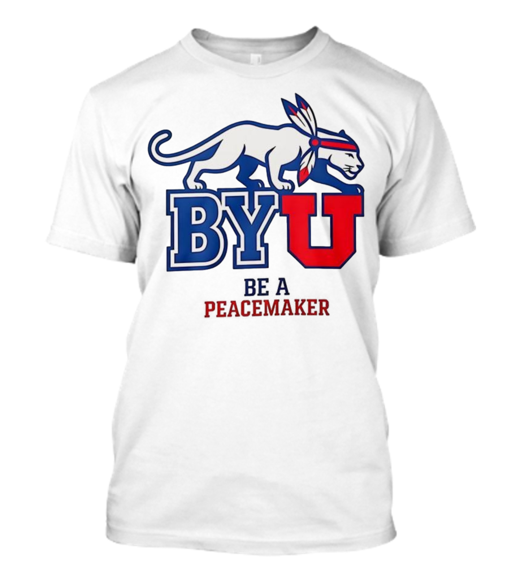 BYU Be A Peacemaker Cougar Logo T-Shirt
