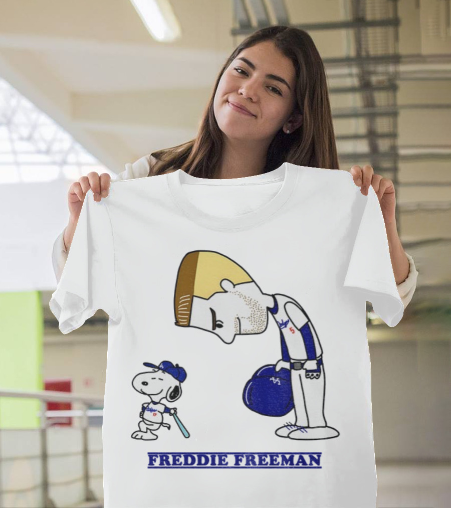 Peanuts Snoopy Freddie Freeman Los Angeles Dodgers MLB Baseball 2025 T-Shirt