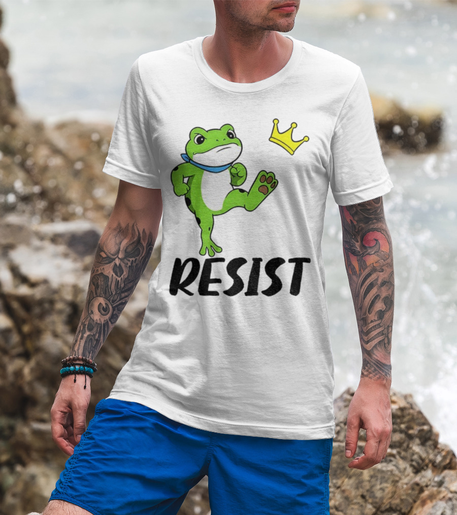 Resist Portland Frog Kicks Crown Political Anti Maga T-Shirt