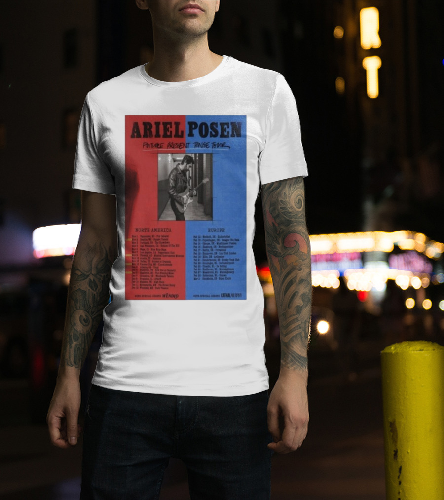 Ariel Posen Future Present Tense Tour North America Europe 2025 2026 Special Guests Wendigo Cathal Murphy T-Shirt