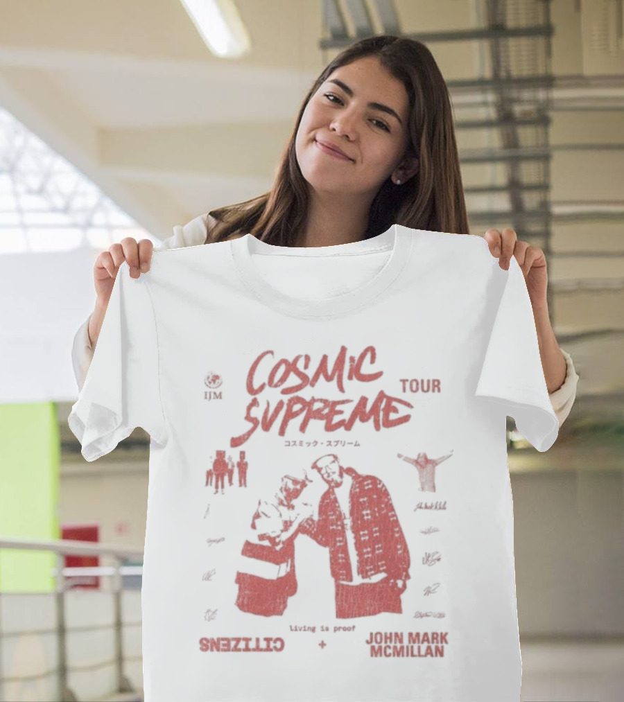 Cosmic Supreme Tour 2025 Living Is Proof John Mark Paparazzi Astro Wave T-Shirt